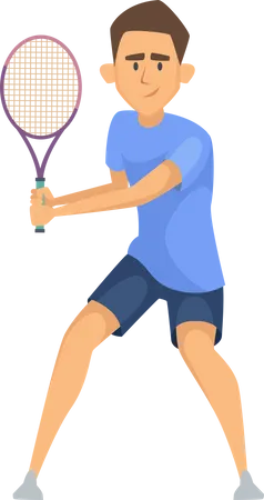 Hombre jugar tenis  Ilustración