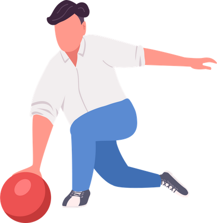 Hombre lanzando bola de bolos  Ilustración