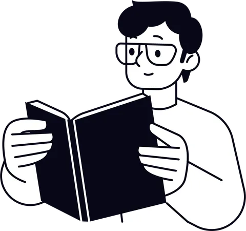 Hombre leyendo libro  Ilustración