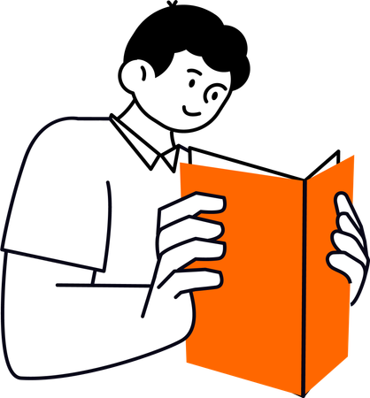 Hombre leyendo libro  Ilustración