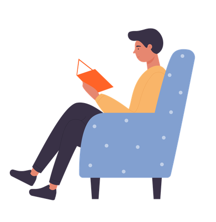 Hombre leyendo libro  Illustration