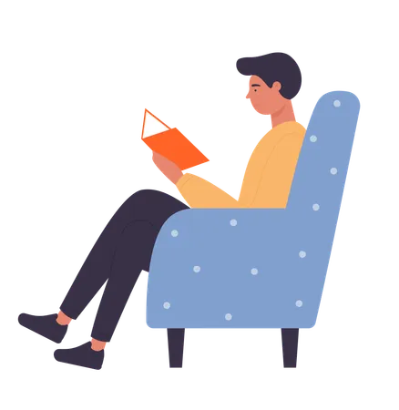 Hombre leyendo libro  Illustration