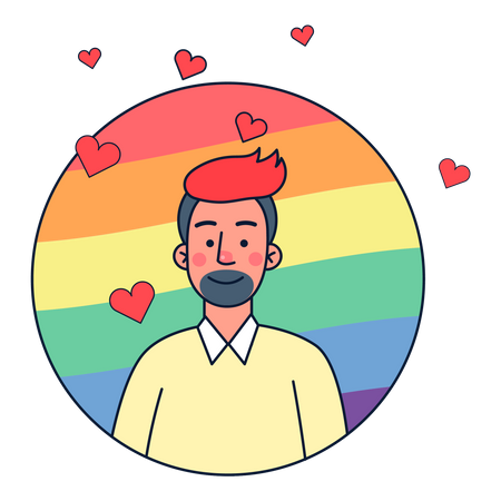 Hombre lgbtq  Ilustración