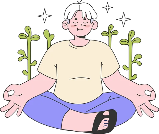 Hombre meditando  Ilustración