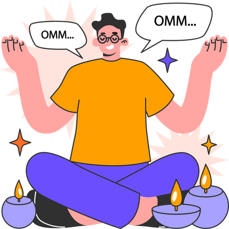 Hombre meditando  Ilustración