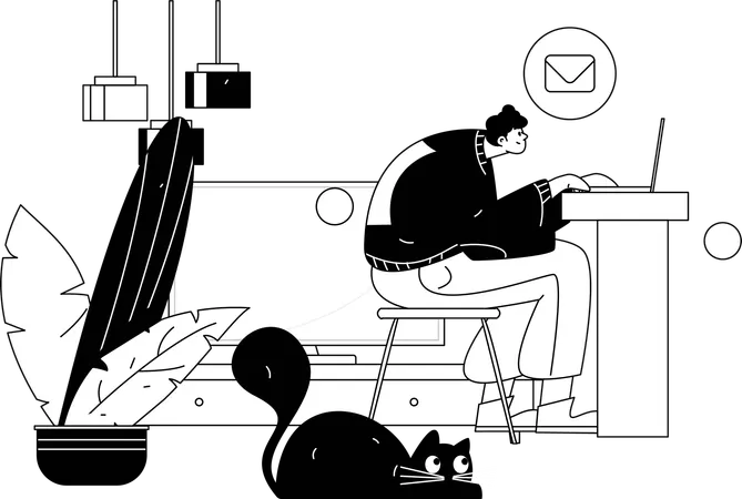 Hombre viendo televisión mientras está sentado en el sofá  Ilustración