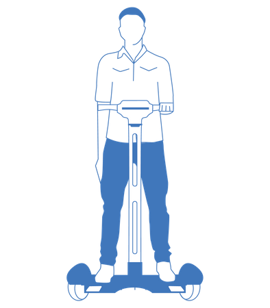 Hombre montado en hoverboard  Ilustración