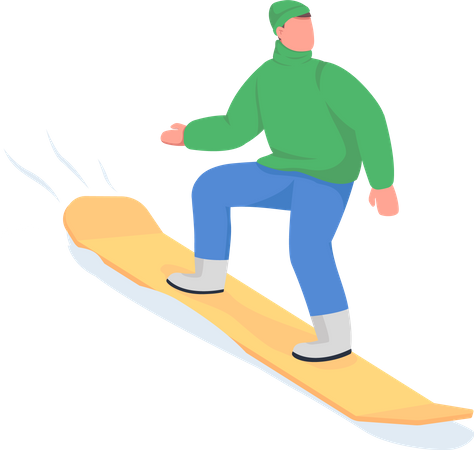 Hombre montando en snowboard  Ilustración
