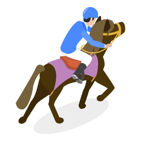 Hombre montando a caballo  Ilustración