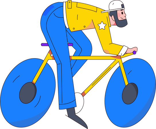 Hombre andando en bicicleta  Ilustración