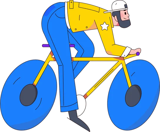 Hombre andando en bicicleta  Ilustración