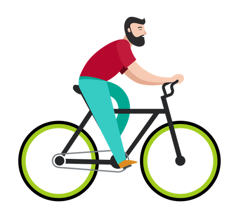 Hombre andando en bicicleta  Ilustración