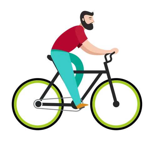 Hombre andando en bicicleta  Ilustración