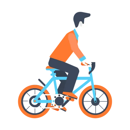 Hombre andando en bicicleta  Ilustración