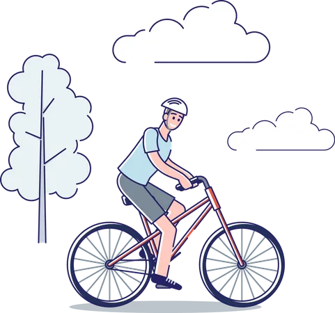 Hombre andando en bicicleta  Ilustración