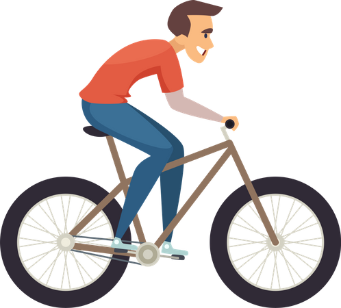 Hombre andando en bicicleta  Ilustración