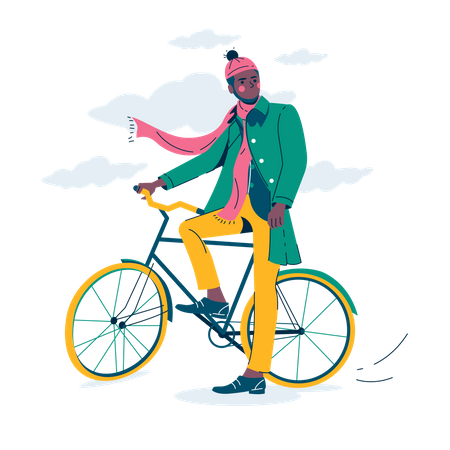 Hombre andando en bicicleta  Ilustración