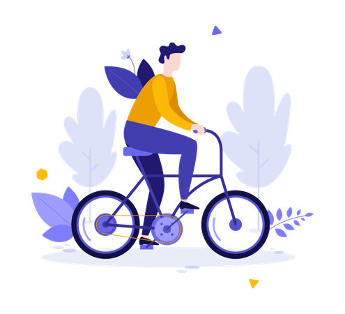 Hombre montando bicicleta  Ilustración