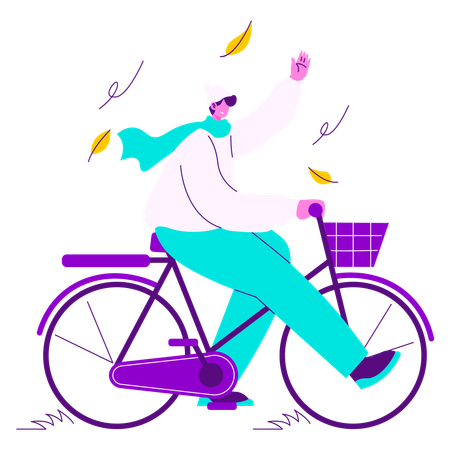 Hombre montando bicicleta  Ilustración