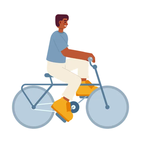 Hombre montando en bicicleta  Ilustración