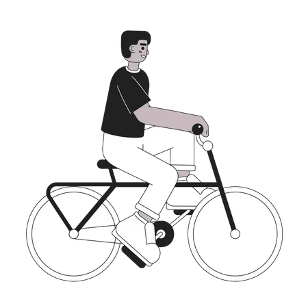 Hombre montando en bicicleta  Ilustración