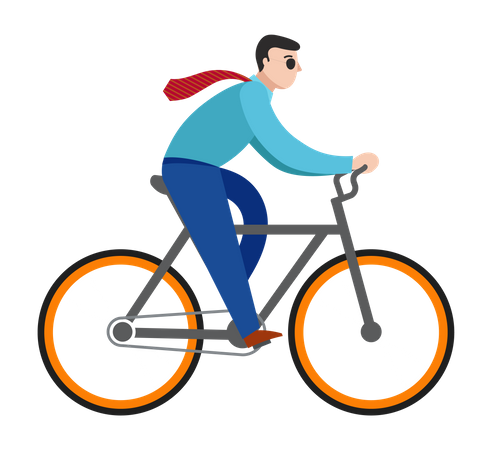 Hombre montando en bicicleta  Ilustración