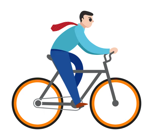 Hombre montando en bicicleta  Ilustración