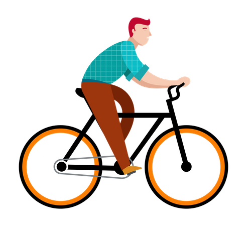 Hombre montando en bicicleta  Ilustración