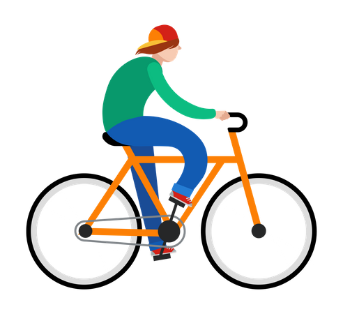 Hombre montando en bicicleta  Ilustración