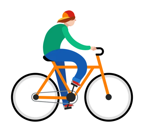 Hombre montando en bicicleta  Ilustración