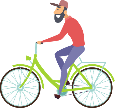 Hombre montando bicicleta  Ilustración