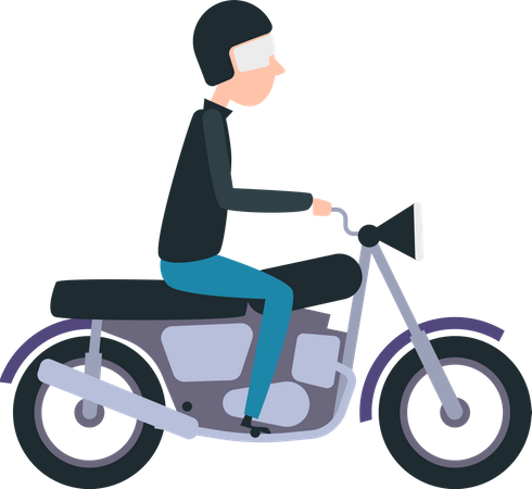 Hombre montando moto  Ilustración