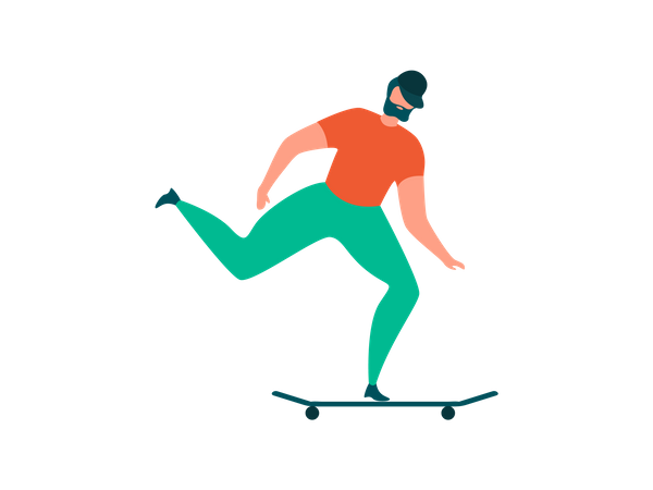 Hombre montando patineta  Illustration