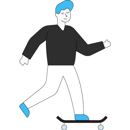 Hombre montando patineta  Ilustración