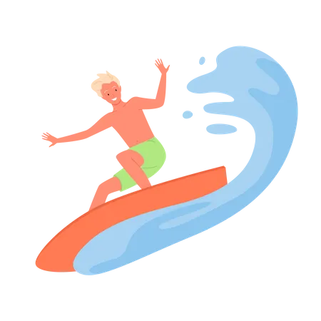 Tabla de surf masculina  Ilustración