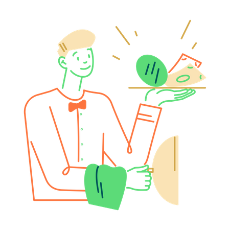 Hombre mostrando a todos su dinero  Ilustración