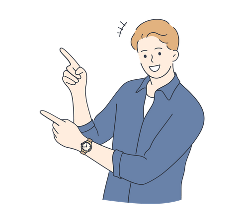 Hombre mostrando gesto con el dedo  Ilustración