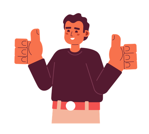 Hombre mostrando todo el gesto correcto  Ilustración