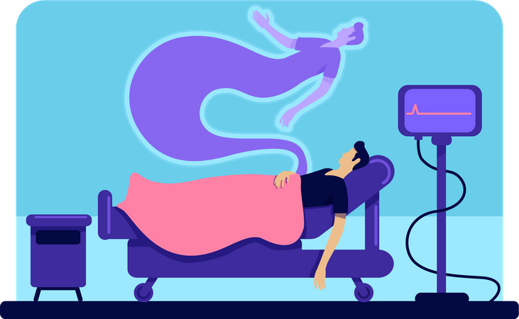 Hombre muerto en el hospital  Ilustración