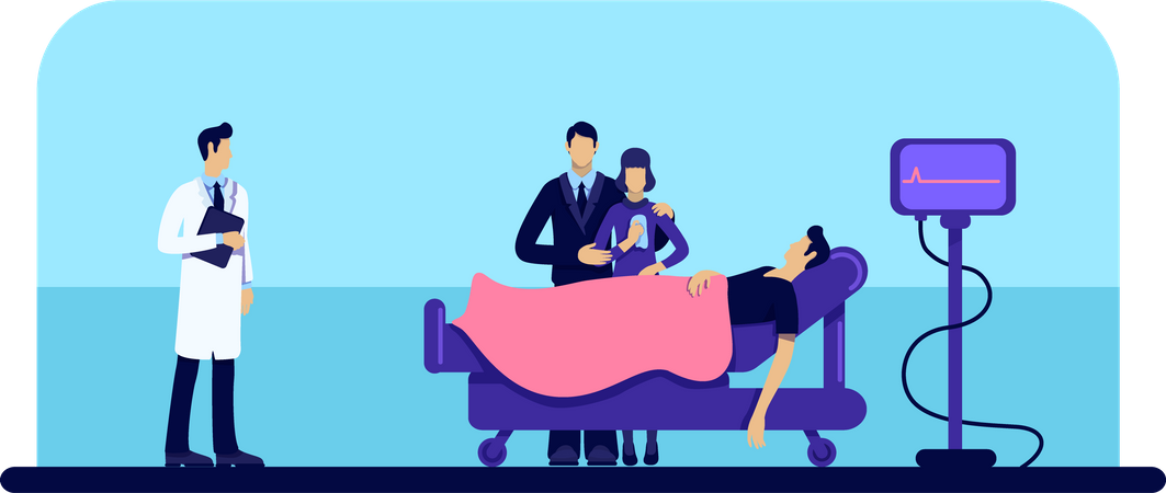 Hombre muerto en el hospital  Ilustración