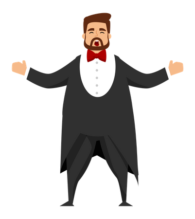Hombre organizando evento  Ilustración