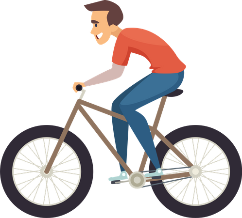 Hombre andar en bicicleta  Ilustración