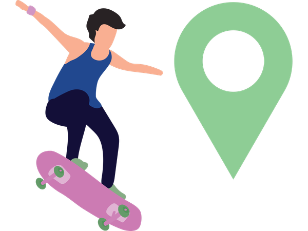 Hombre patinando en el lugar  Ilustración