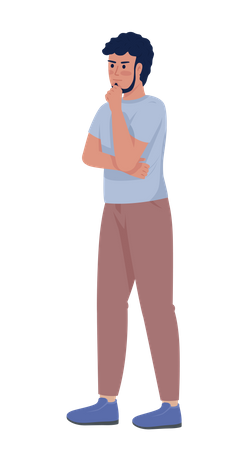 Hombre pensando en la decisión  Ilustración