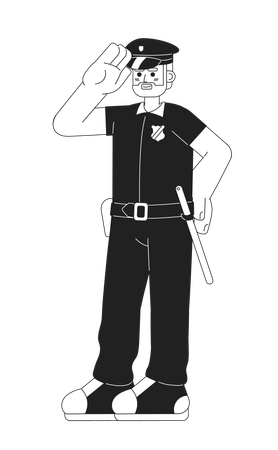 Oficial de policía masculino sonriendo  Ilustración