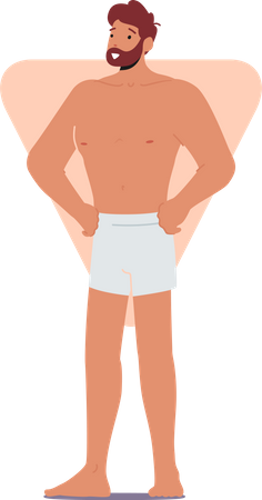 Hombre posando con pantalones cortos  Ilustración