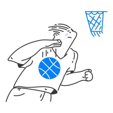 Hombre practicando baloncesto  Ilustración