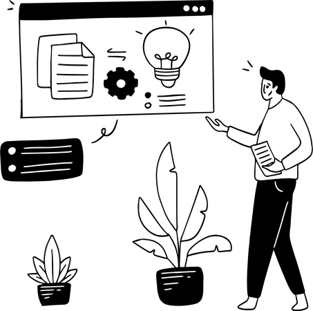 Hombre presentando idea  Ilustración