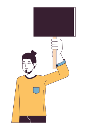 Hombre protestando  Ilustración