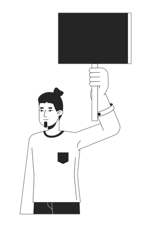 Hombre protestando  Ilustración